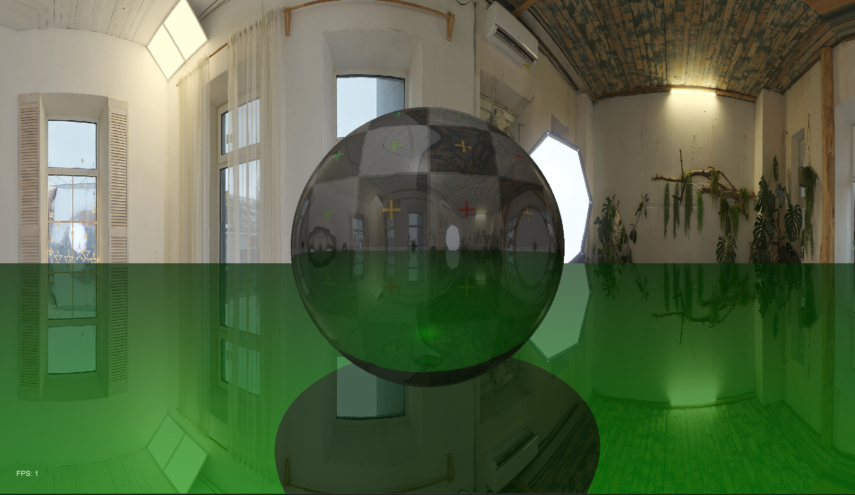 Rendering of sphere with texture and reflections